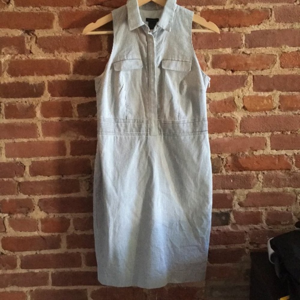 Ann Taylor Railroad Stripe Sleeveless Dress Size 2